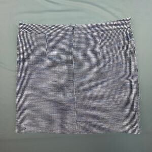 Halogen Skirt Navy White Tweed Zip Front Pockets Textured Lined 10 Career